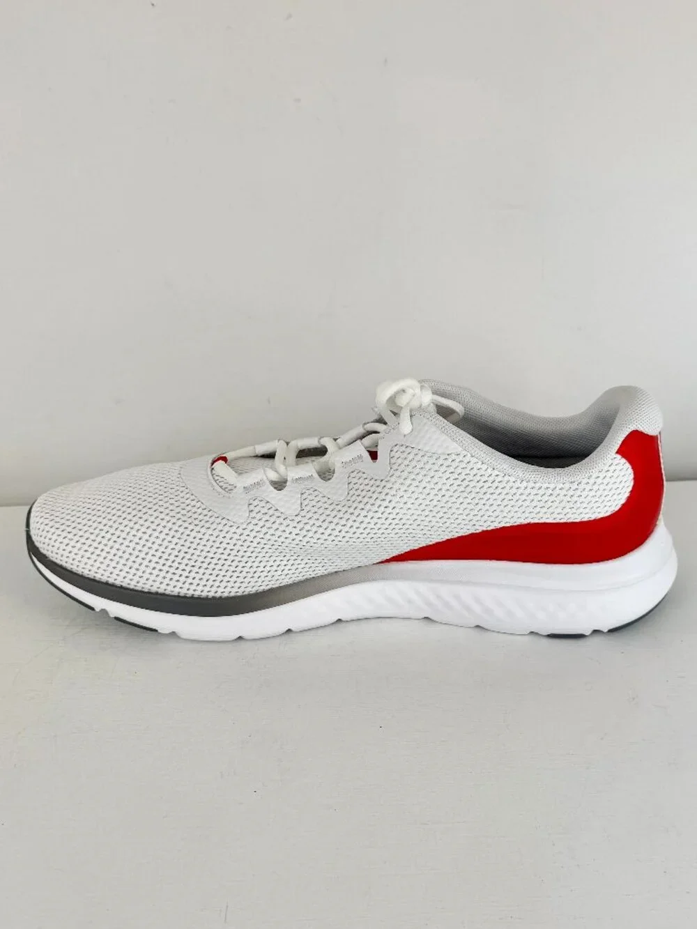 Men's 12 - Under Armour UA Charged Impulse 3 Running Shoe -White/Red 3025421-108